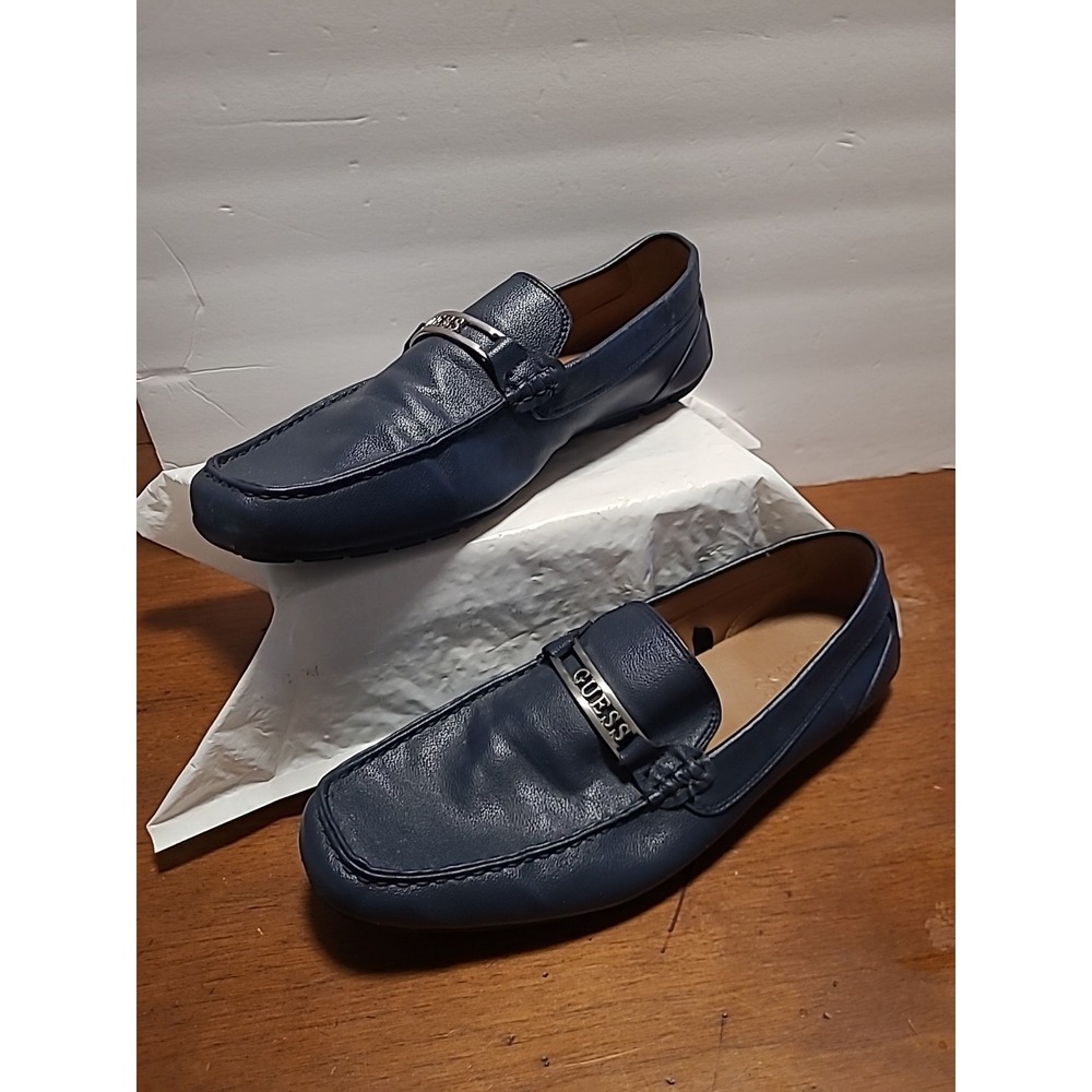 MENS GUESS DRIVING LOAFERS SLIP ON NAVY‎ BLUE SHOES SIZE 13 EU 46 GMMONROE C